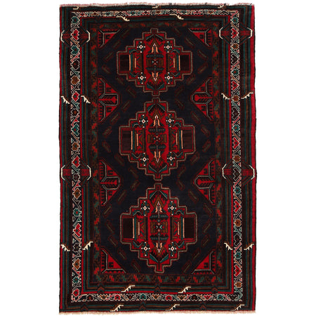 Baluchi Rug Handmade Multi Geometric 4x6 ft