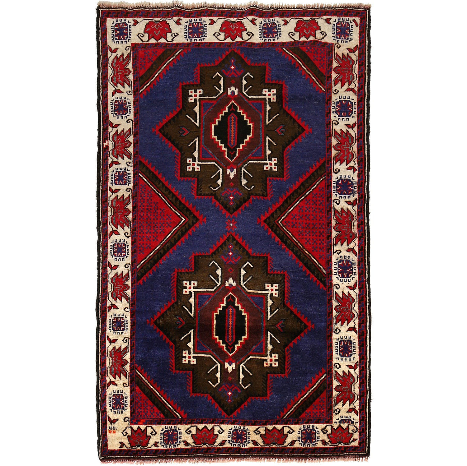 Baluchi Rug Handmade Multi Geometric 4x6 ft