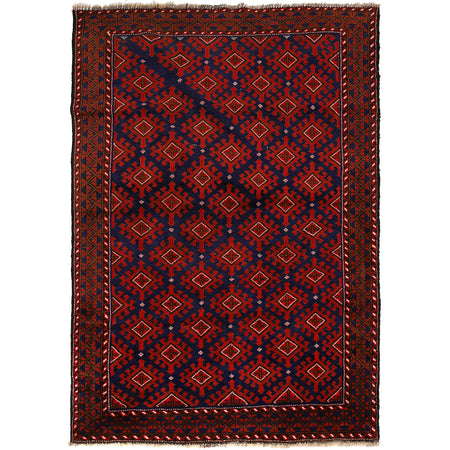 Baluchi Rug Handmade Multi Geometric 4x6 ft
