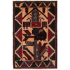 Baluchi Rug Handmade Multi Geometric 3x5 ft