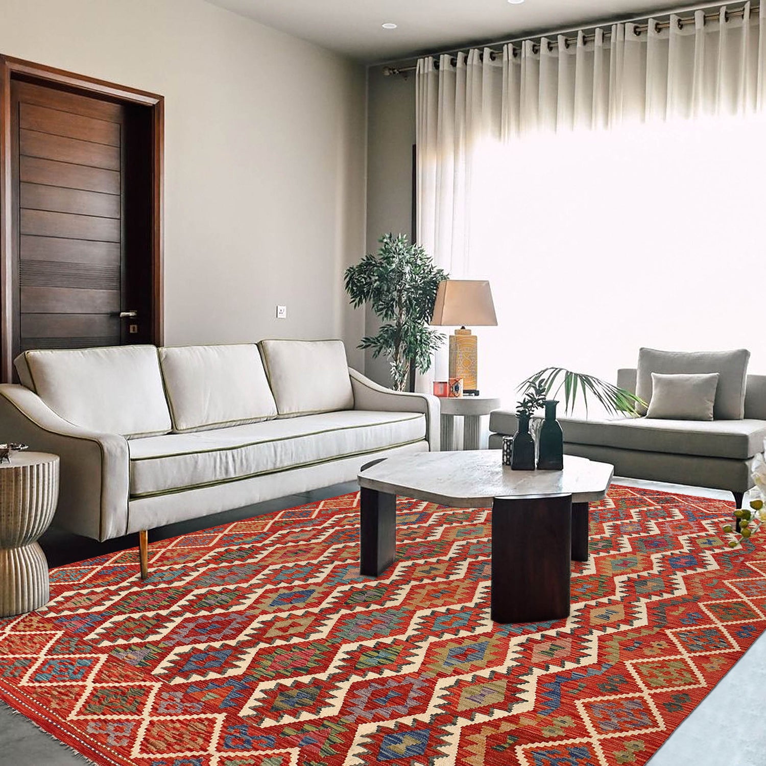 Handmade Multi Kilim Geometric 8x10 ft