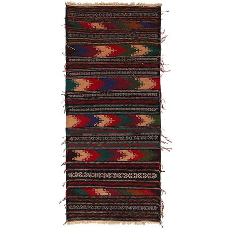 Table Sheet Area Rug Runner Handmade Multi Curvilinear 5'
