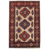 Kazak Rug Handmade Ivory Medallion 3x5 ft