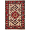 Kazak Rug Handmade Ivory Medallion 3x5 ft