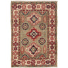 Kazak Rug Handmade Gray Medallion 2x4 ft