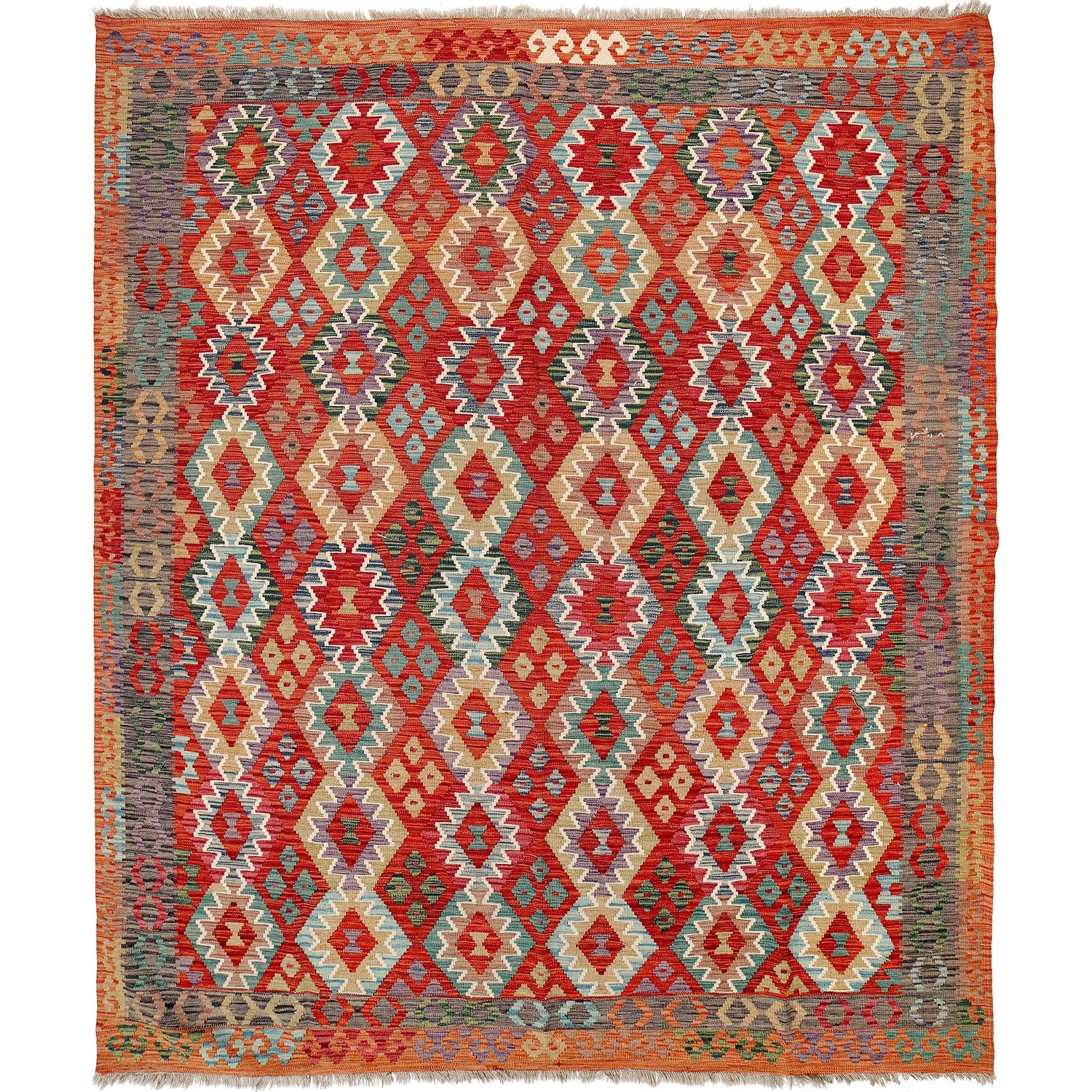 Handmade Multi Kilim Geometric 8x10 ft