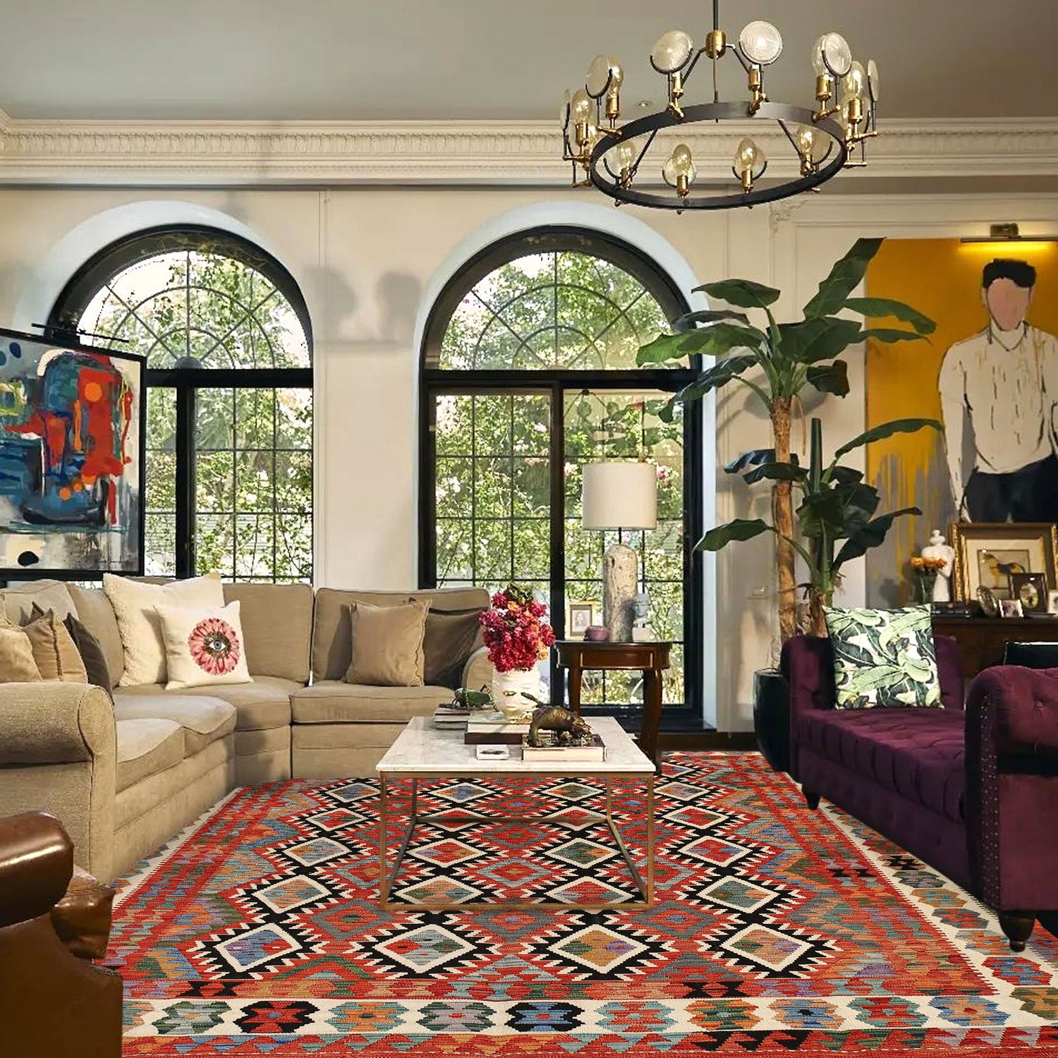 Handmade Multi Kilim Geometric 8x10 ft