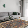 Oushak Area Rug Handmade Gray Floral 4x6 ft