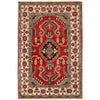 Kazak Rug Handmade Red Medallion 2x4 ft