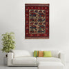War Area Rug Handmade Brown Tank + Helicopter 3x5 ft