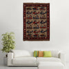 War Area Rug Handmade Brown Tank + Helicopter 3x5 ft