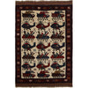 War Area Rug Handmade Ivory Tank + Helicopter 3x5 ft