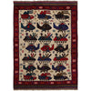 War Area Rug Handmade Ivory Tank + Helicopter 3x5 ft