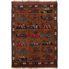 War Area Rug Handmade Brown Tank + Helicopter 3x5 ft