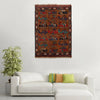 War Area Rug Handmade Brown Tank + Helicopter 3x5 ft