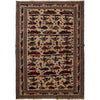 War Area Rug Handmade Brown Tank + Riffle + Helicopter 7x10