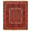 Nakhunak Kilim Area Rug Handmade Multi Geometric 5x6 ft