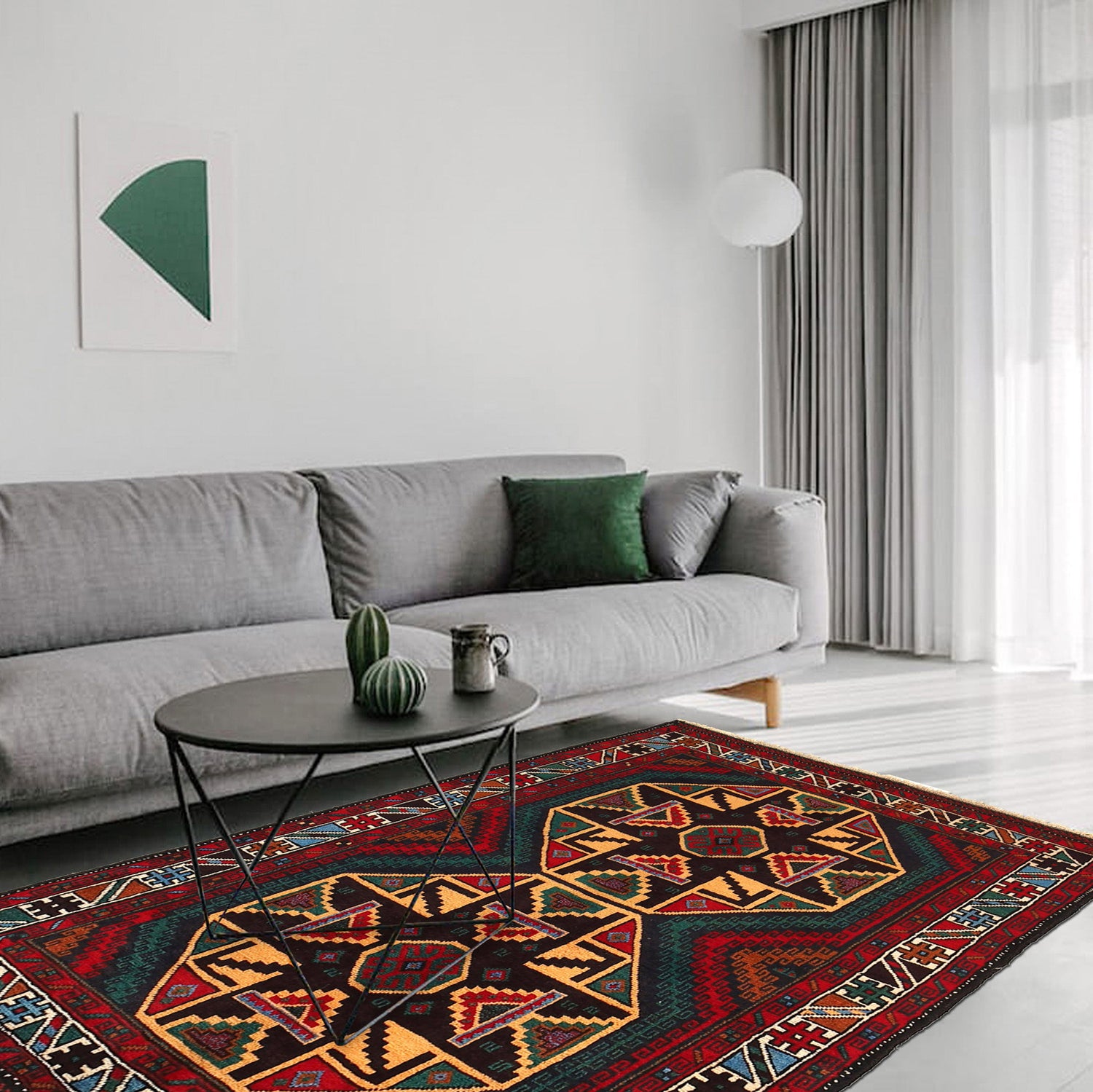 Baluchi Rug Handmade Multi Geometric 3x5 ft