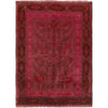Overdyed Area Rug Handmade Pink Geometric 3x5 ft