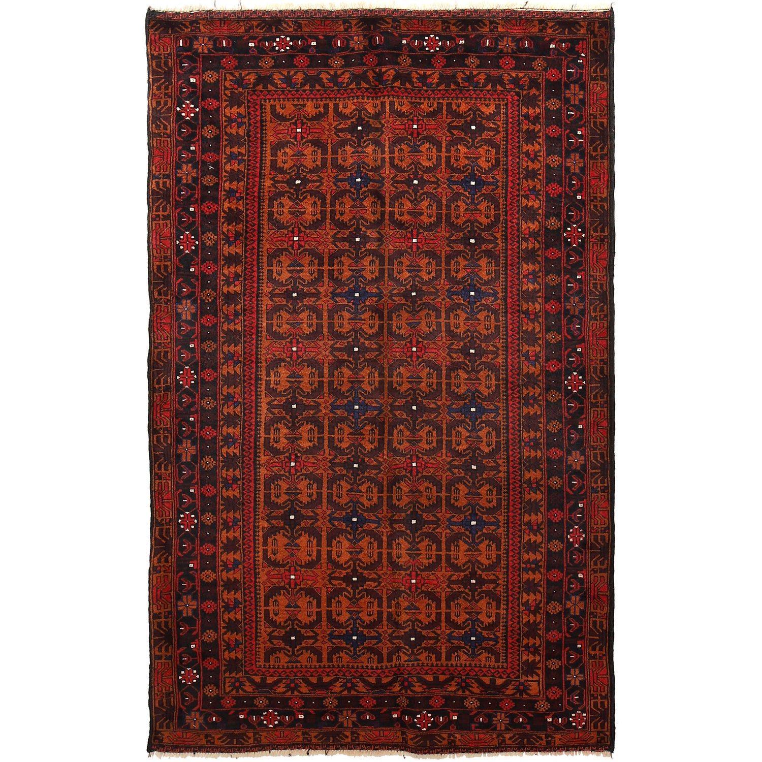 Baluchi Rug Handmade Multi Geometric 4x6 ft