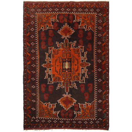 Baluchi Rug Handmade Multi Geometric 4x6 ft