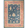 Ziegler Area Rug Handmade Deep Teal Blue Floral 10x13 ft