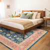 Ziegler Area Rug Handmade Deep Teal Blue Floral 10x13 ft