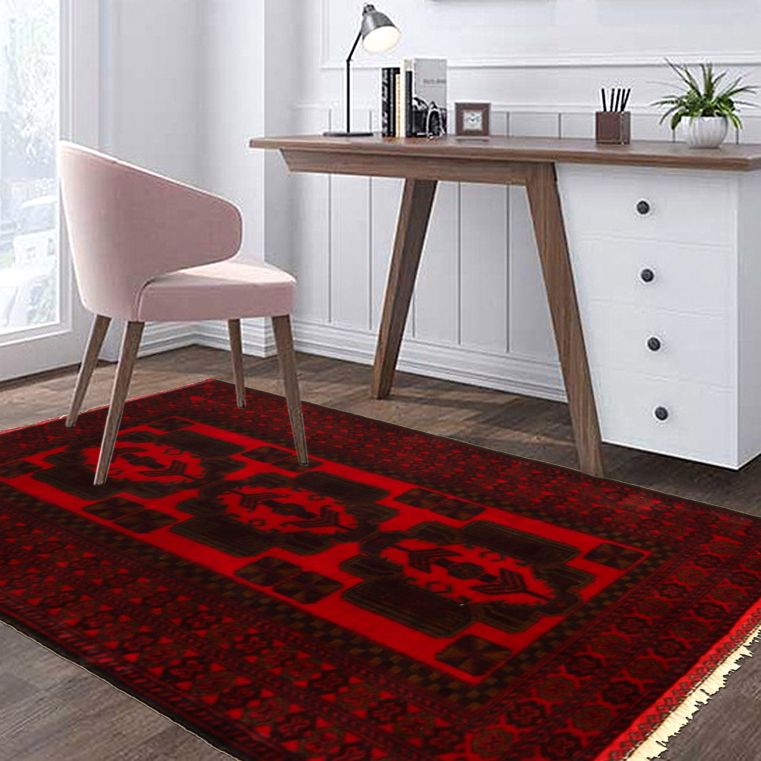 Baluchi Rug Handmade Multi Geometric 3x5 ft