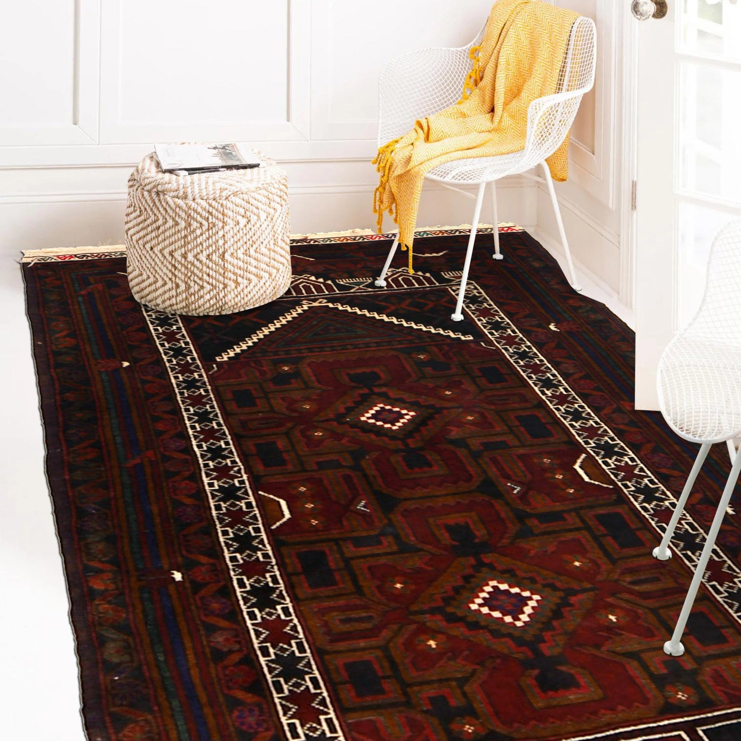 Baluchi Rug Handmade Multi Prayer Design 3x5 ft