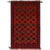 Maimana Kilim Area Rug Handmade Red Floral 6x9 ft