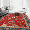 Oushak Area Rug Handmade Firebrick Floral 9x12 ft