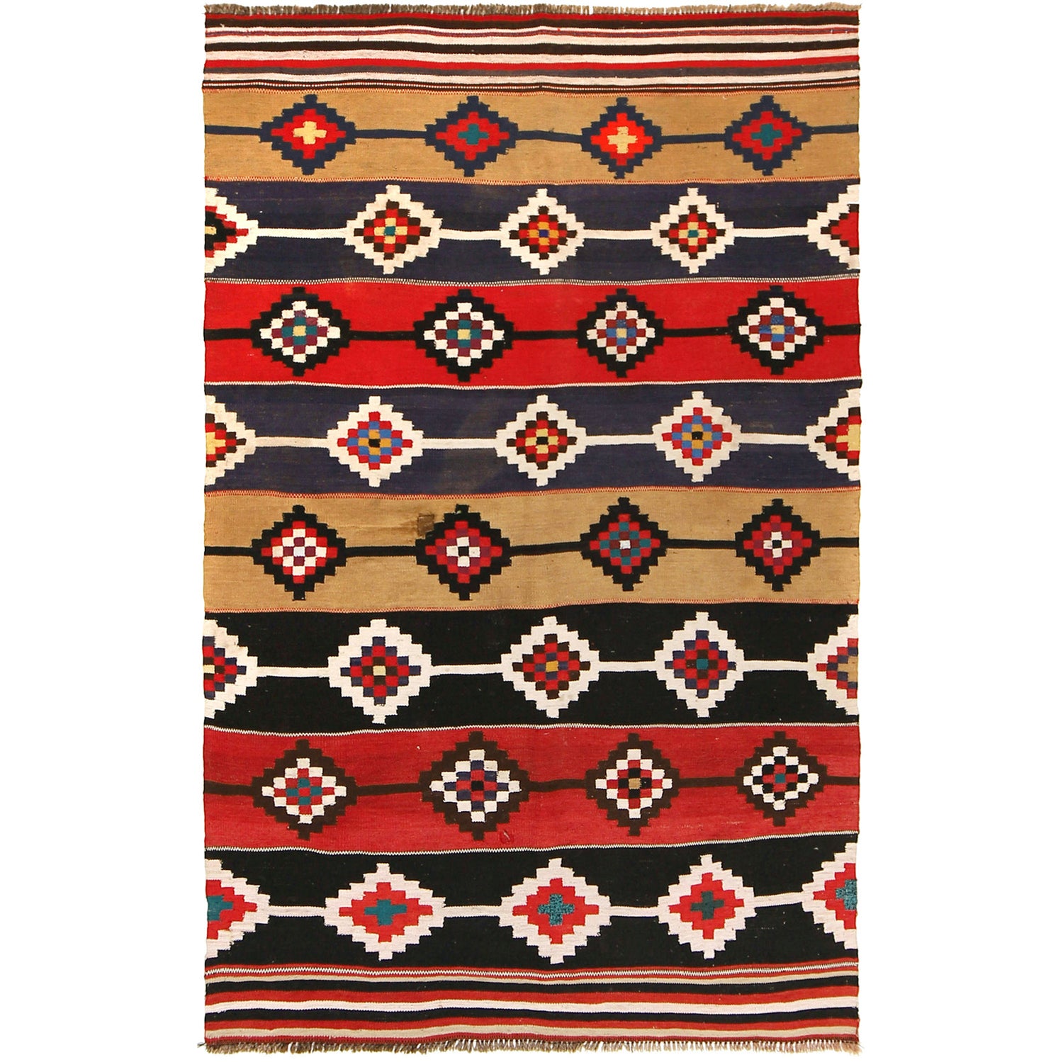 Maimana Kilim Area Rug Handmade Multi Floral 4x6 ft