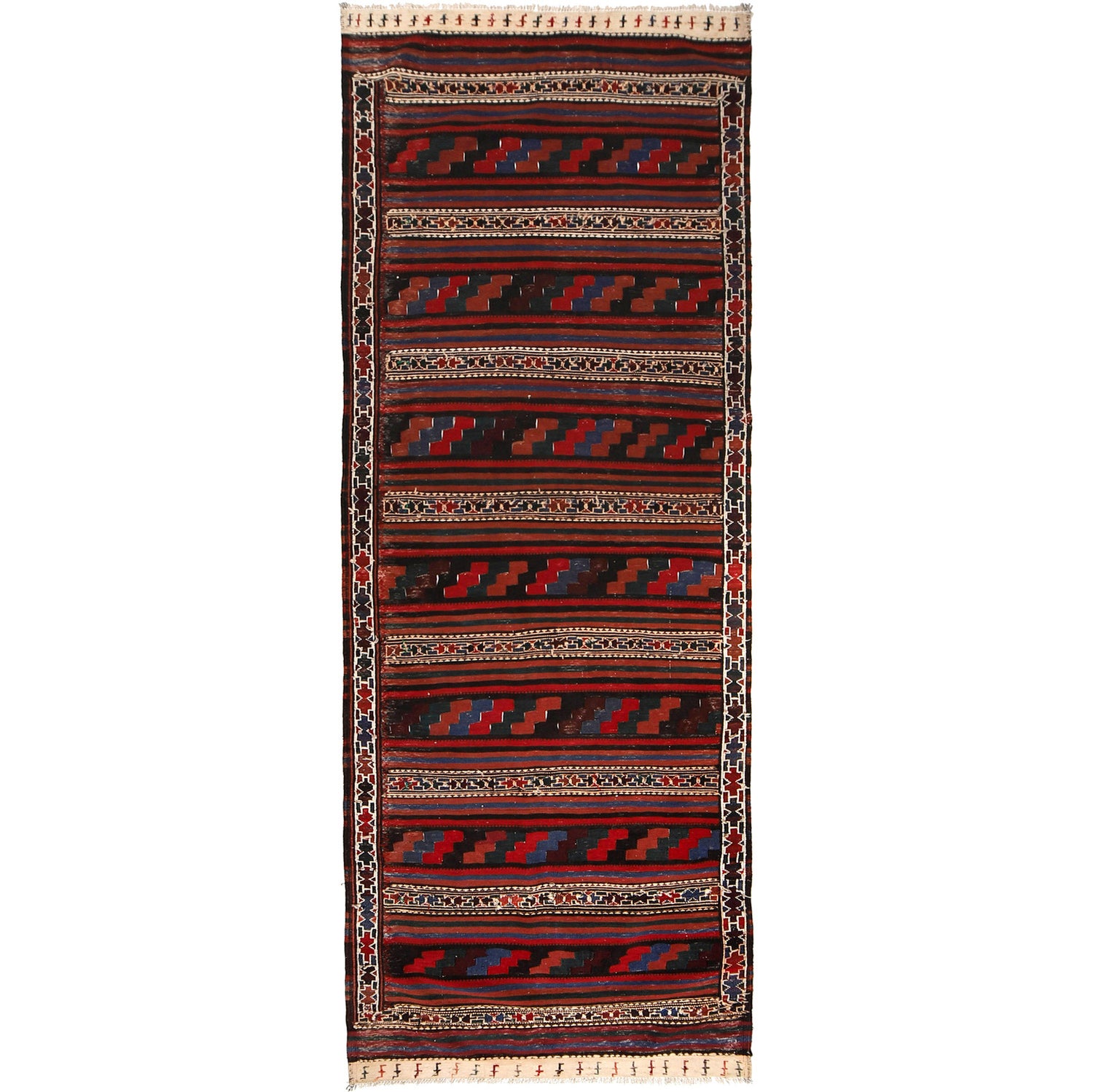 Maimana Kilim Runner Rug Handmade Multi Floral 10' Runner