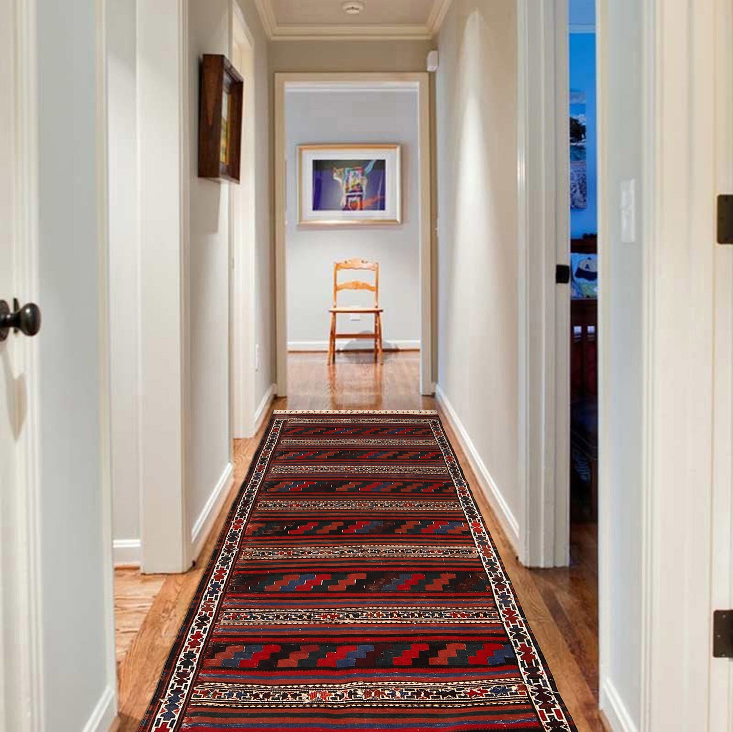 Maimana Kilim Runner Rug Handmade Multi Floral 10' Runner
