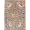 Heriz Area Rug Handmade Ivory Medallion 7x10 ft