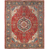 Heriz Area Rug Handmade Red Medallion 8x10 ft