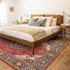 Heriz Area Rug Handmade Red Medallion 8x10 ft