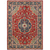 Heriz Area Rug Handmade Red Medallion 7x10 ft