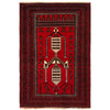 Baluchi Rug Handmade Red Geometric 3x5 ft