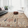 Tree Of Life Area Rug Handmade Beige Floral 5x8 ft