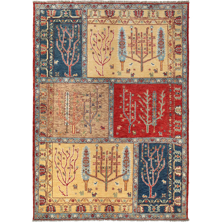 Tree Of Life Area Rug Handmade Multi Floral 5x8 ft