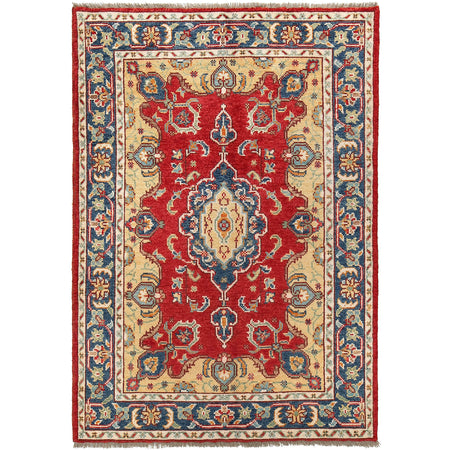 Heriz Area Rug Handmade Red Medallion 4x6 ft