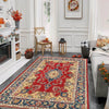 Heriz Area Rug Handmade Red Medallion 4x6 ft