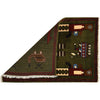 War Area Rug Handmade Green Rifle + Helicopter 2 x 3 ft
