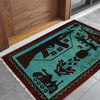 War Area Rug Handmade Blue Rifle + Tank 2 x 3 ft