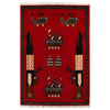 War Area Rug Handmade Red Rifle 2 x 3 ft