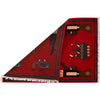 War Area Rug Handmade Red Rifle 2 x 3 ft