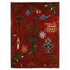 War Area Rug Handmade Red Rifle 2 x 3 ft