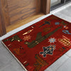 War Area Rug Handmade Red Rifle 2 x 3 ft