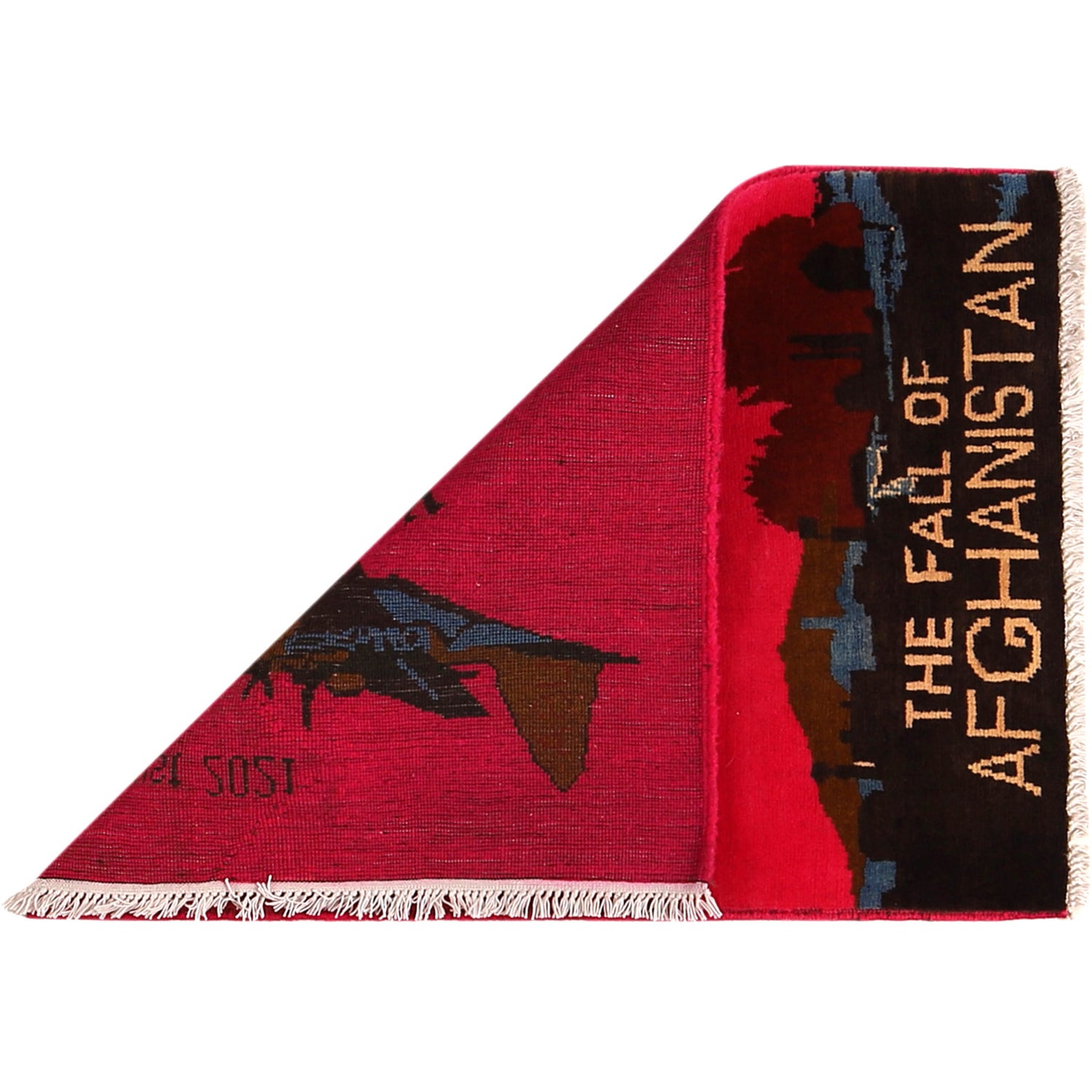 War Area Rug Handmade Pink Aeroplane 2 x 3 ft
